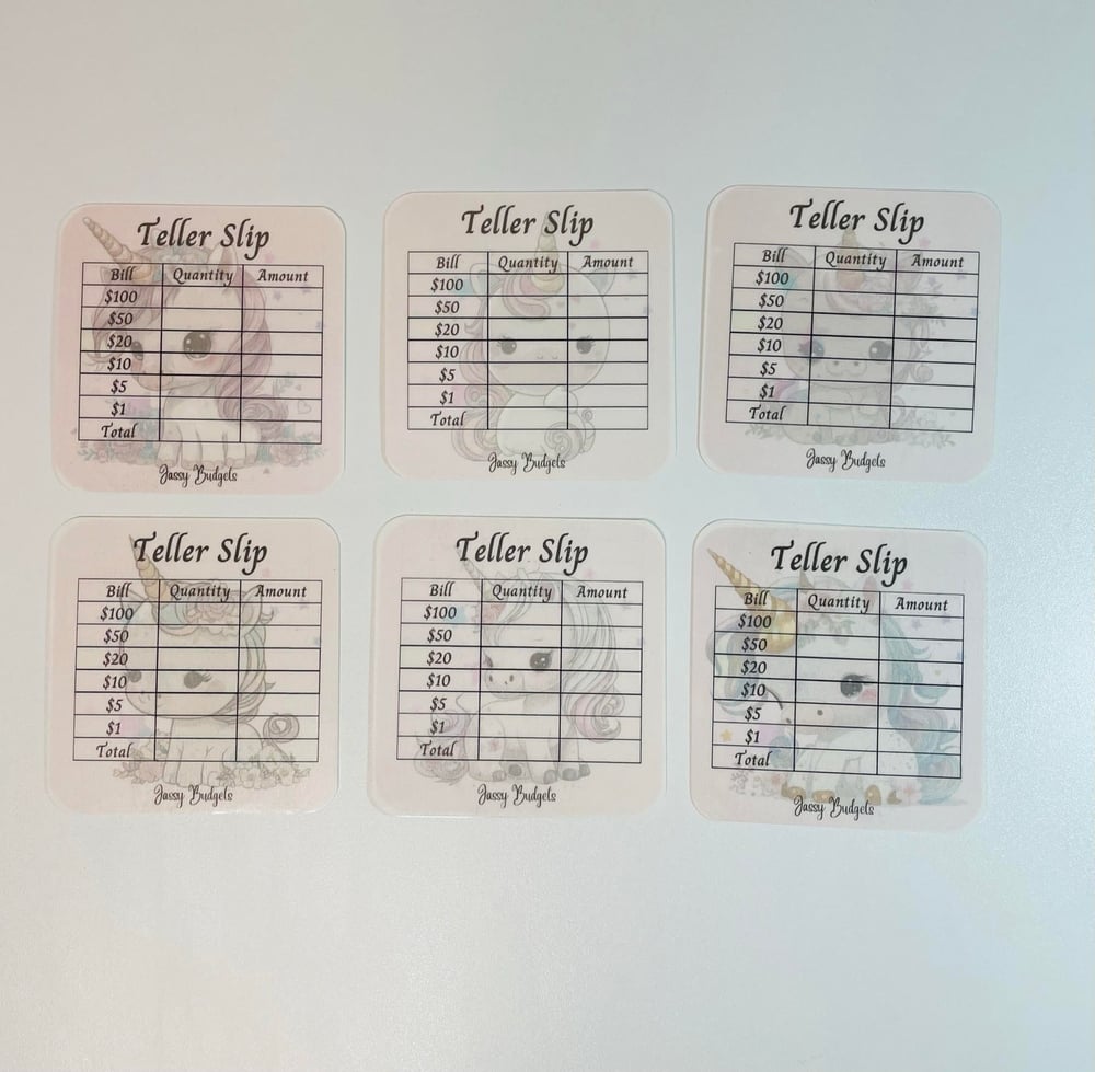 Image of Unicorn Bank Teller Slips (Set of 6)