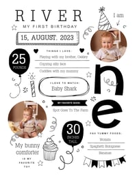 Image 1 of 1st Birthday Memory Board