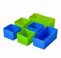 Image 2 of Yumbox Mini Silicone Bento Cubes Blue and Green