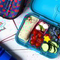Image 2 of Yumbox Mini Silicone Bento Cubes Pink and Aqua 6pcs