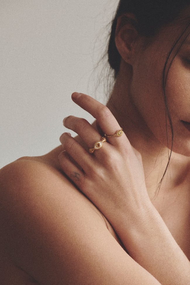 ARCHIVE Lucky Mini Oeil bague Jaune BRADERIE 