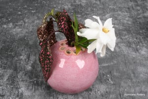 Image of Handmade Stoneware Ball Ceramic Wildflower Vase