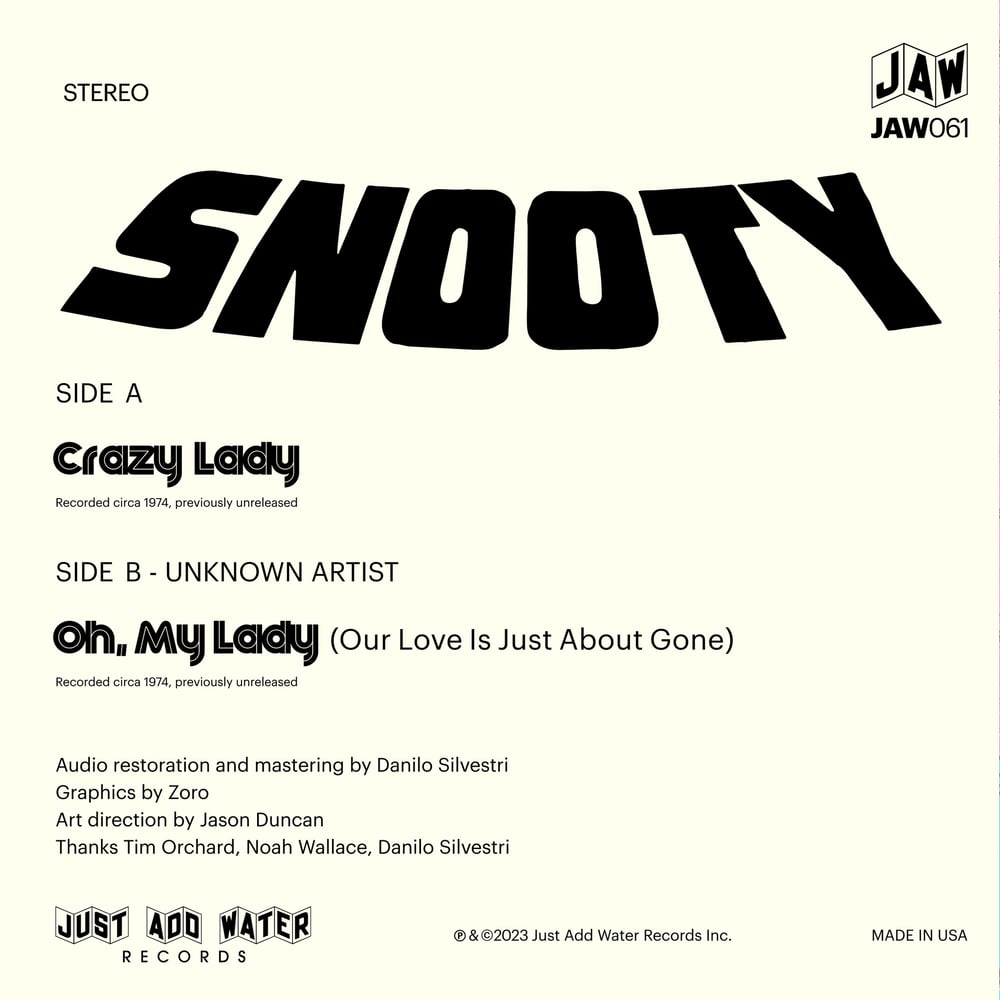 SNOOTY "Crazy Lady" 7" JAW061