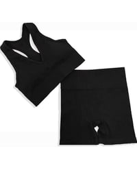2 PIECE BLACK ACTIVE SHORT SET