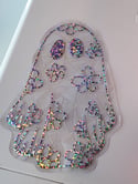 Holographic Rainbow Daisy Ghost Sun Catcher Window Cling