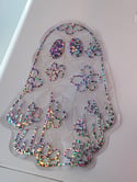 Holographic Rainbow Daisy Ghost Sun Catcher Window Cling