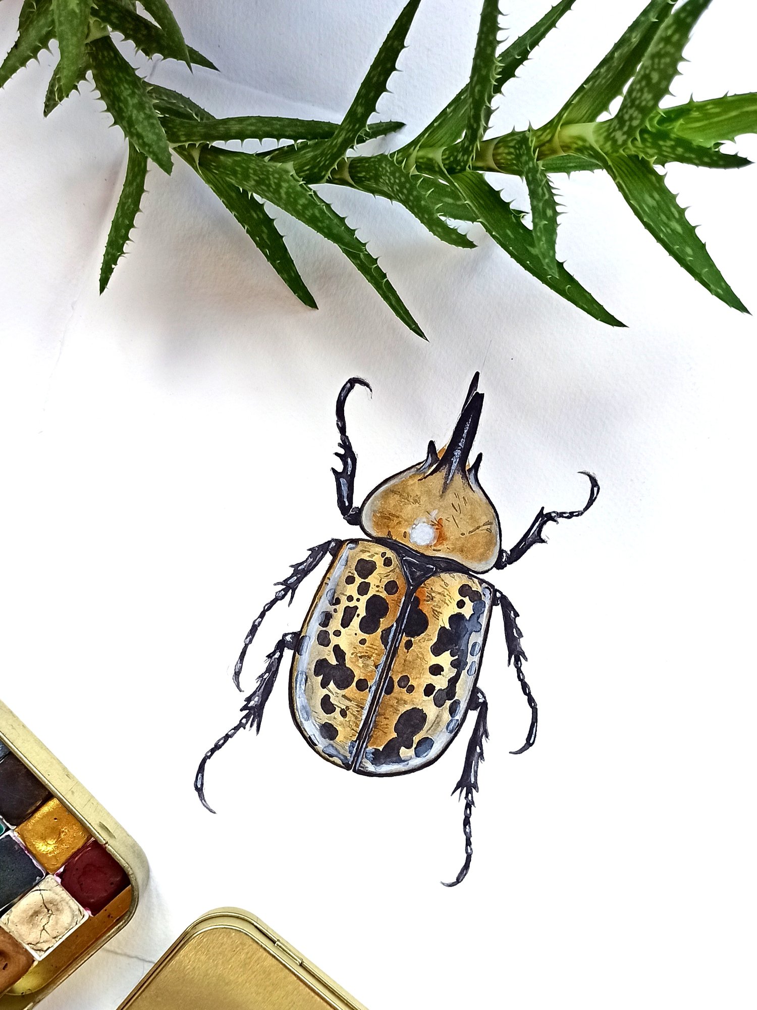 Image of Hercules Beetle ORIGINAL ARTWORK 