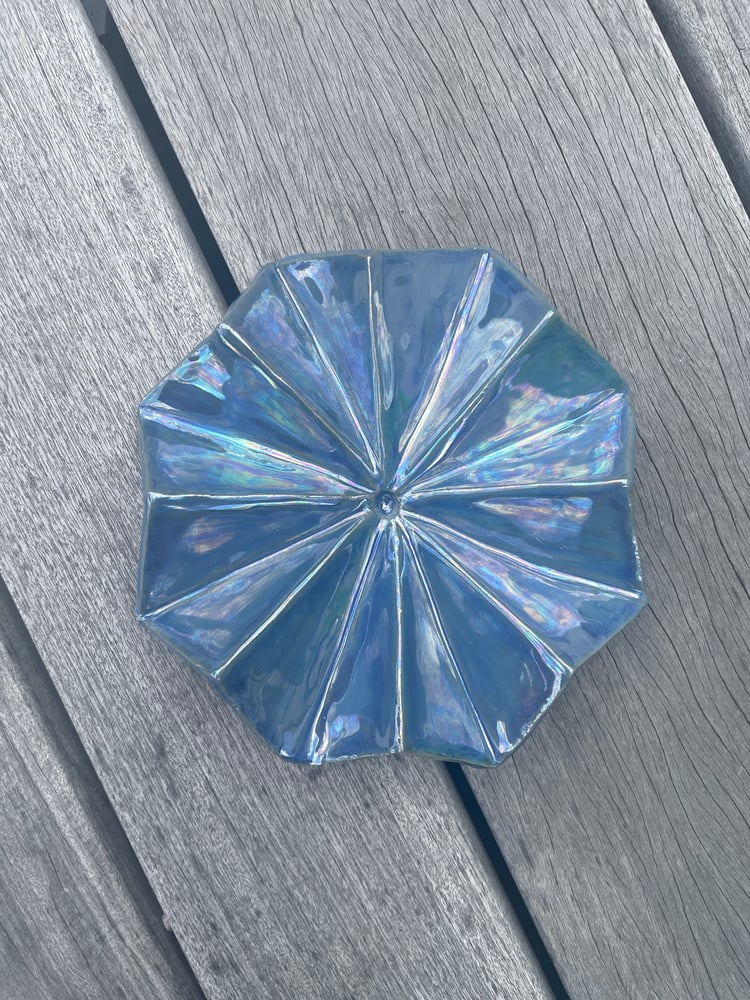 Image of Small Blue Iridescent Wall Hanging Star 