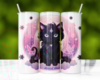 Image 1 of Pink Black Cat 20oz Tumbler