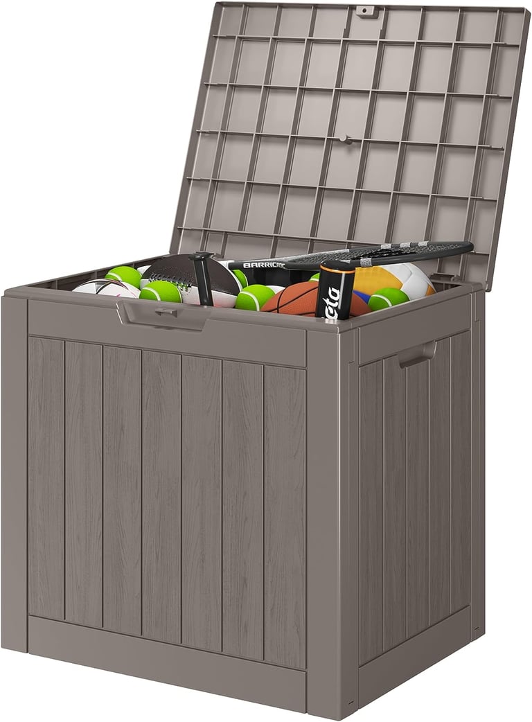 DAGIF 31 Gal Outdoor Storage Deck Box Waterproof and UV Resistant Resin Deck Box for Patio Pillows