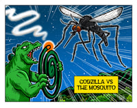 Godzilla Vs the Mosquito 11x14" print