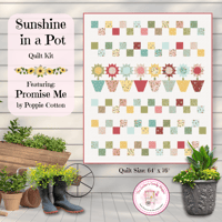 Image 1 of  SUNSHINE IN A POT 10" Layer Cake Quilt Kit by Poppie Cotton 64"x76"