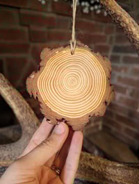 Image 4 of Sun god miniature hand painted woodslice 