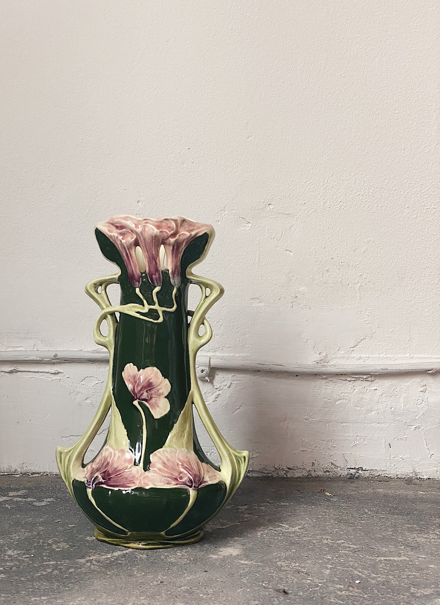 Majolica art nouveau vase