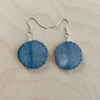 Blue Bottle Cap Earrings 