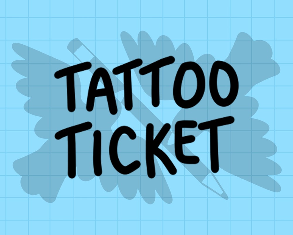 Image of 2Birds1Pencil Tattoo Ticket