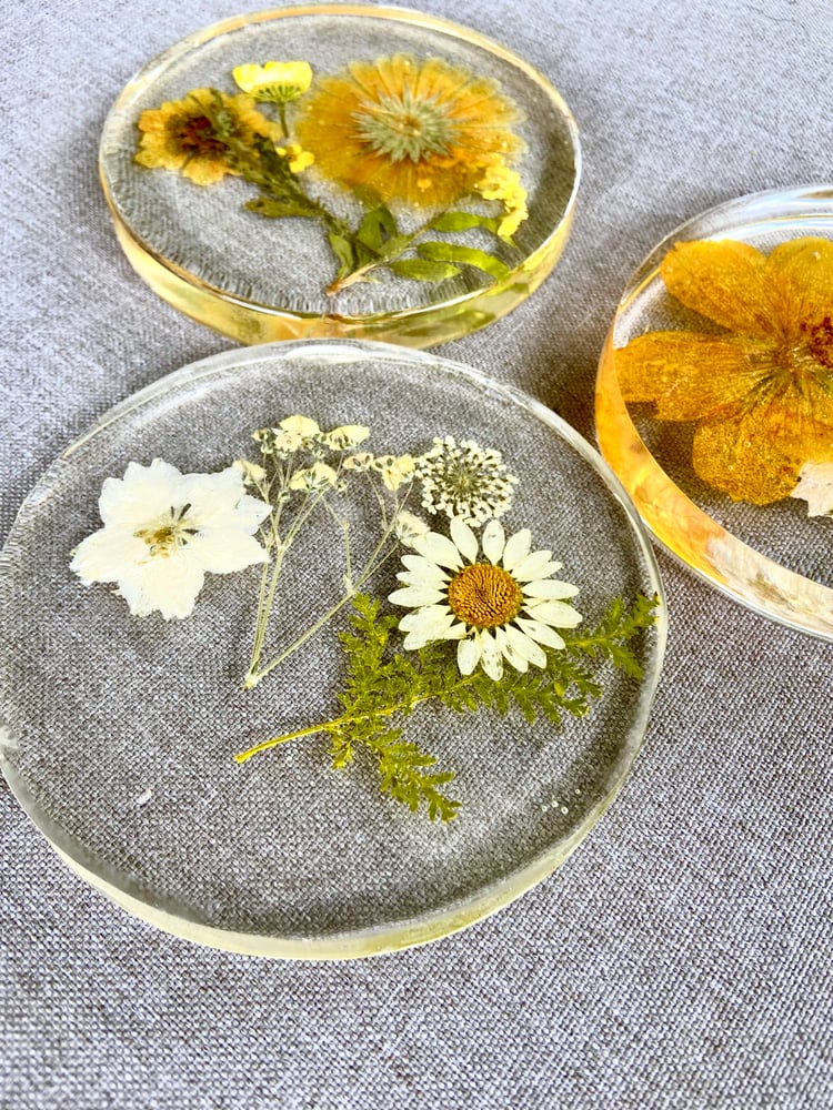 Image of Resin Dried Pressed Flower Coaster
