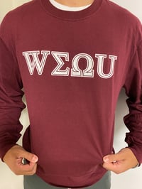 Image 2 of Long Sleeve Burgundy Tee [Seton Hall's College Radio]