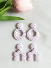 Image 1 of Retro Pastel Purple Dangles Earrings