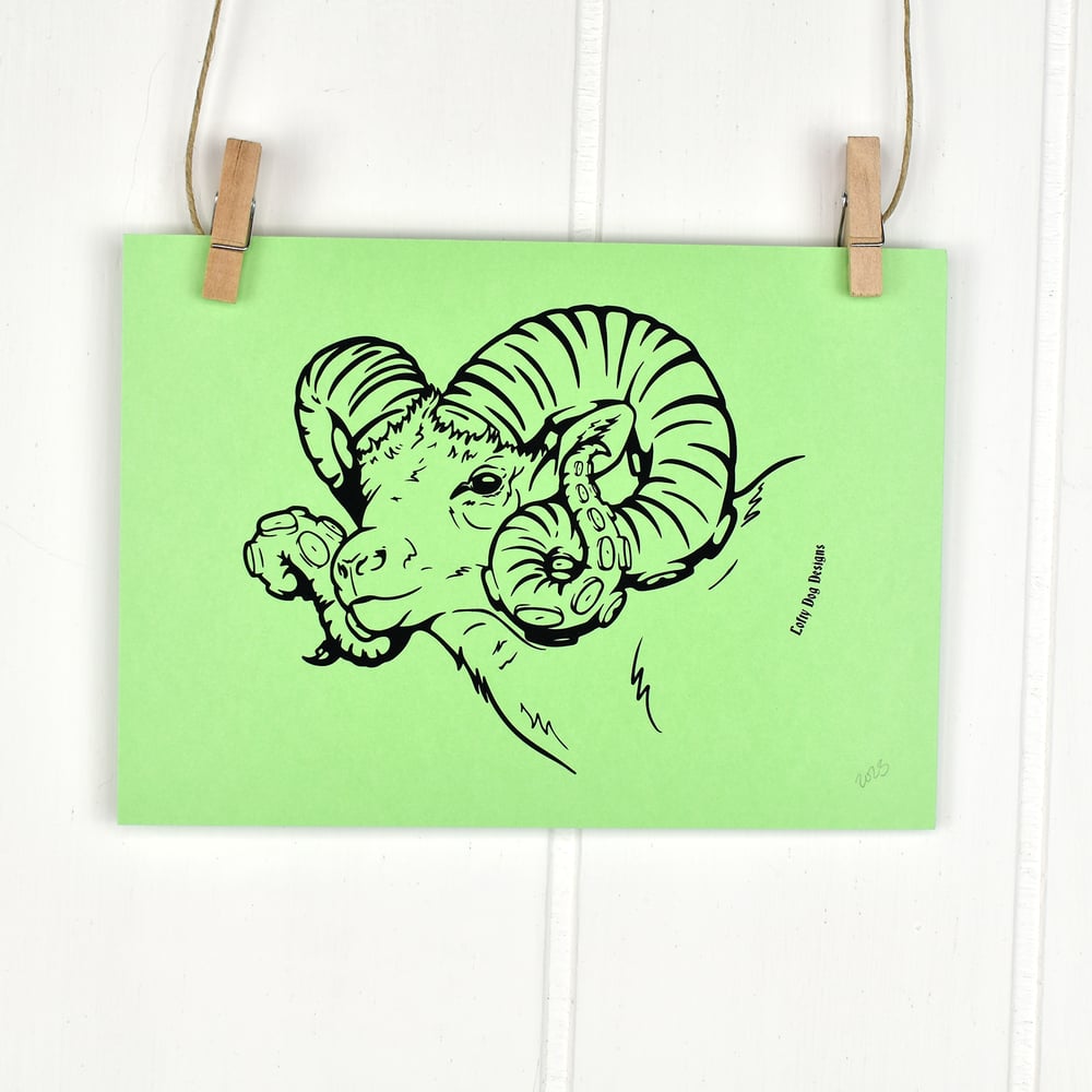 Sheepish 5x7 Screen Print