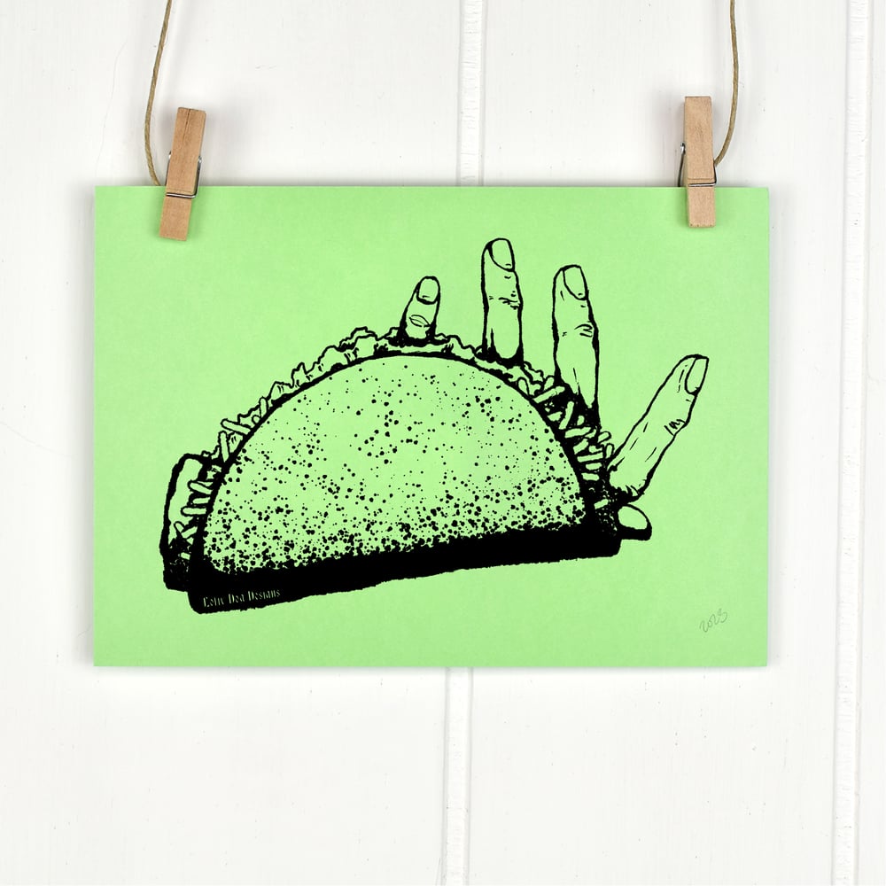 Hand Taco 5x7 Screen Print