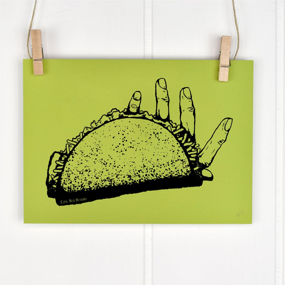 Hand Taco 5x7 Screen Print