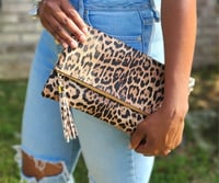 Image 2 of Leopard Clutch/ Chain Messenger (2 colors)