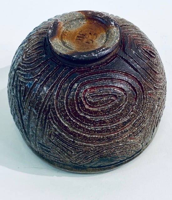 Image of Maori Inspired Carved Wood Fired Teacup1