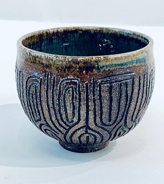 Image of Maori Inspired Carved Wood Fired Cup2