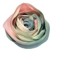 Image 5 of 10YD.  GEORGIA PEACH HAND DYED SARI SILK RIBBON BY COLOR KISSED SILK