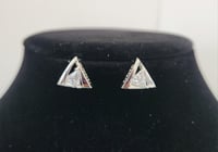 Image 1 of Silver CZ Stainless Steel Pyramid Studs