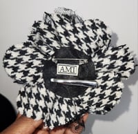 Image 2 of Houndstooth Flower Corsage/Hair Accessory 