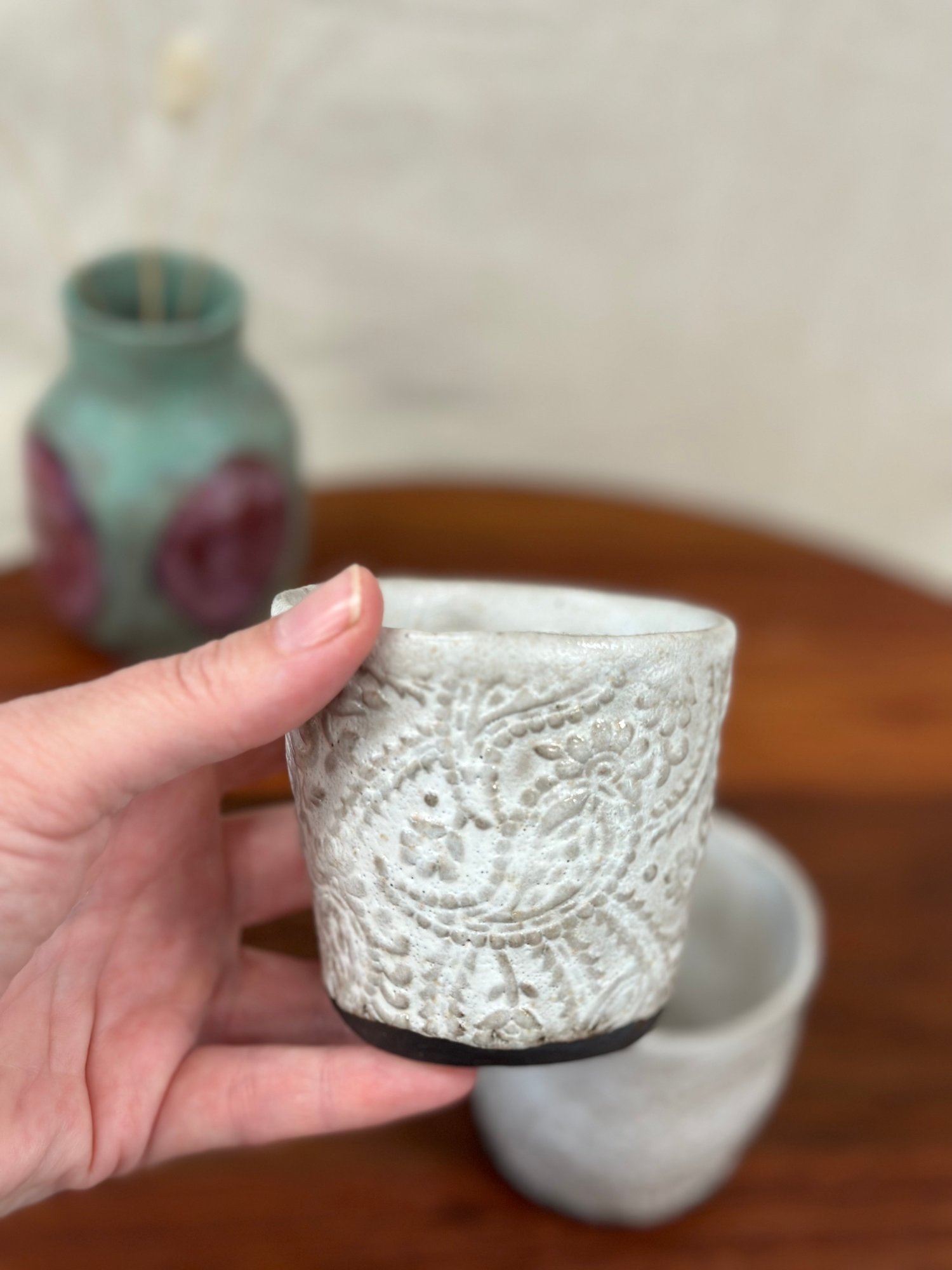 Image of Paisley Latte Mug - white
