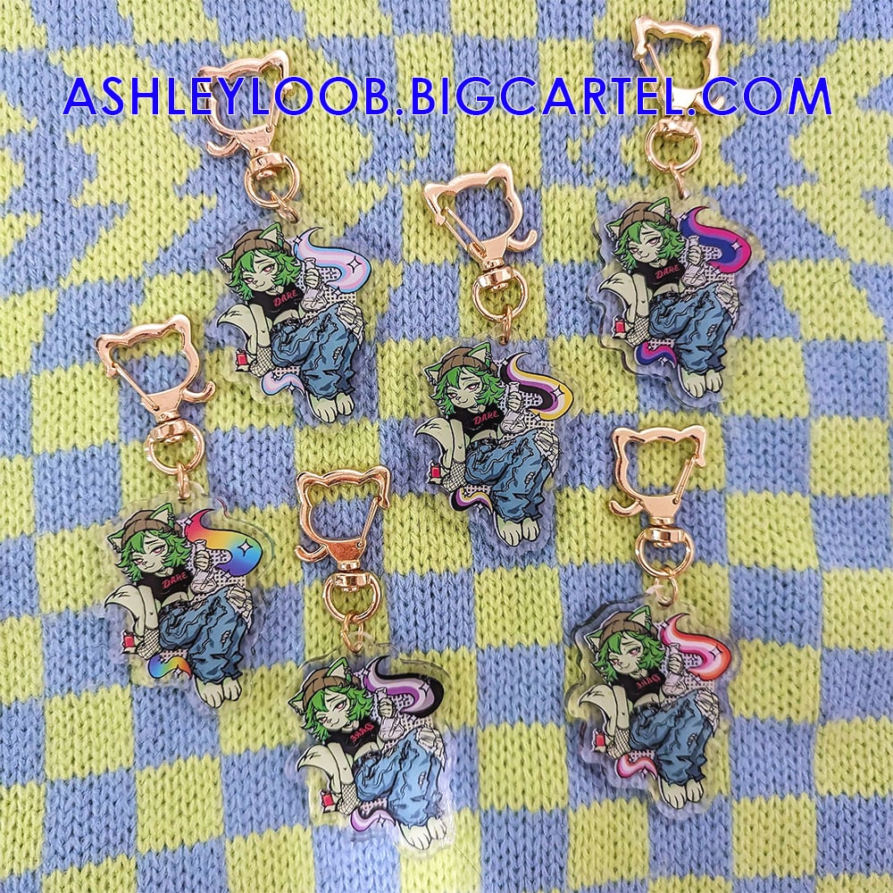 Weed cat pride 2" acrylic charms