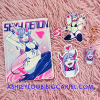 Image 1 of Sexy Demon Risograph Zine + stickers + charm