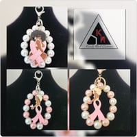 Image 1 of Breast Cancer Awareness Keychain/ Purse Charm (3 choices)