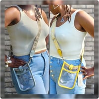 Image 1 of Messenger Stadium Bag with Statement Strap (2 colors)