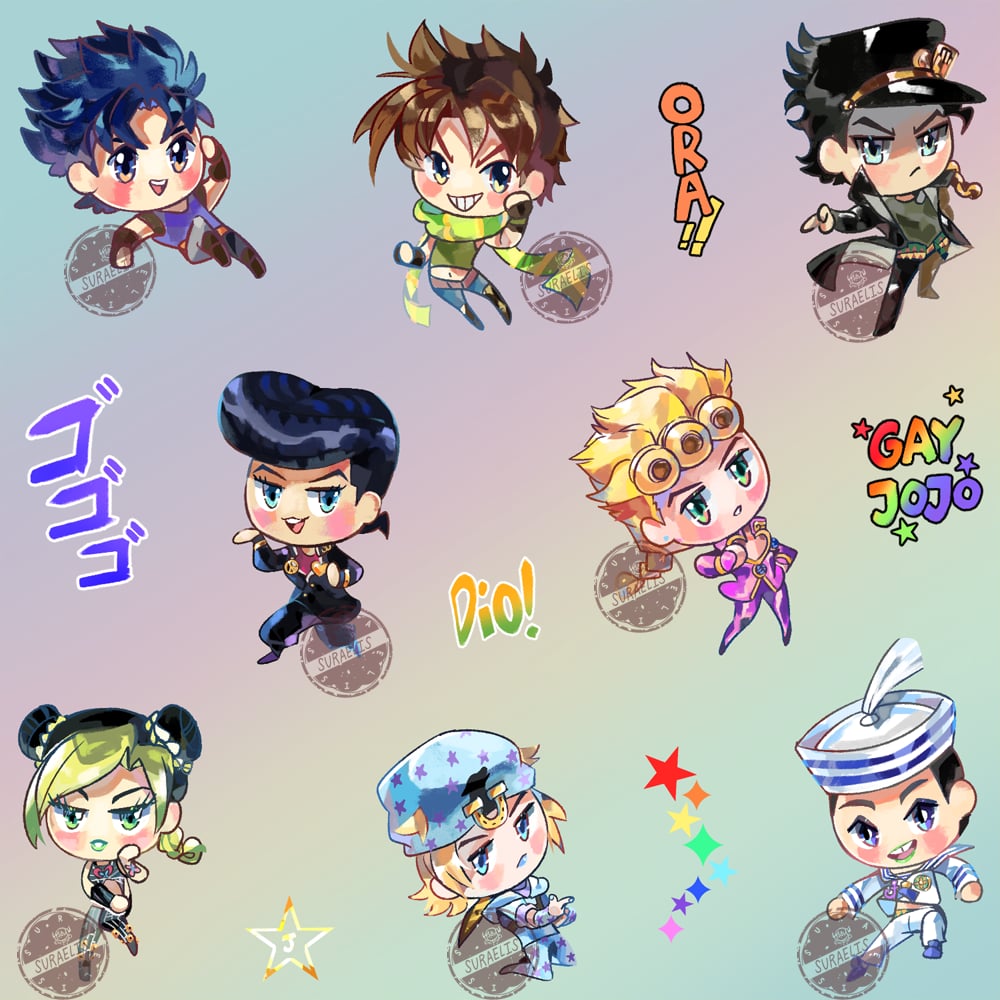 JJBA - Jojo Protagonist Sticker Sheet | Suraelis