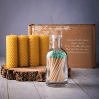 Image of Pure Beeswax Midi Candle &amp; Luxury Matches Gift Set