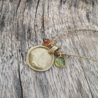 Image 2 of Peridot & Kyanite Disk Necklace