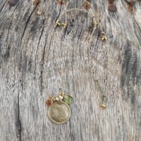 Image 3 of Peridot & Kyanite Disk Necklace