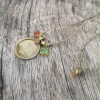 Image 4 of Peridot & Kyanite Disk Necklace