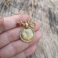 Image 5 of Peridot & Kyanite Disk Necklace