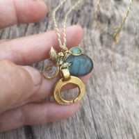 Image 1 of Labradorite Moon Necklace