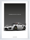 Porsche Wall poster white