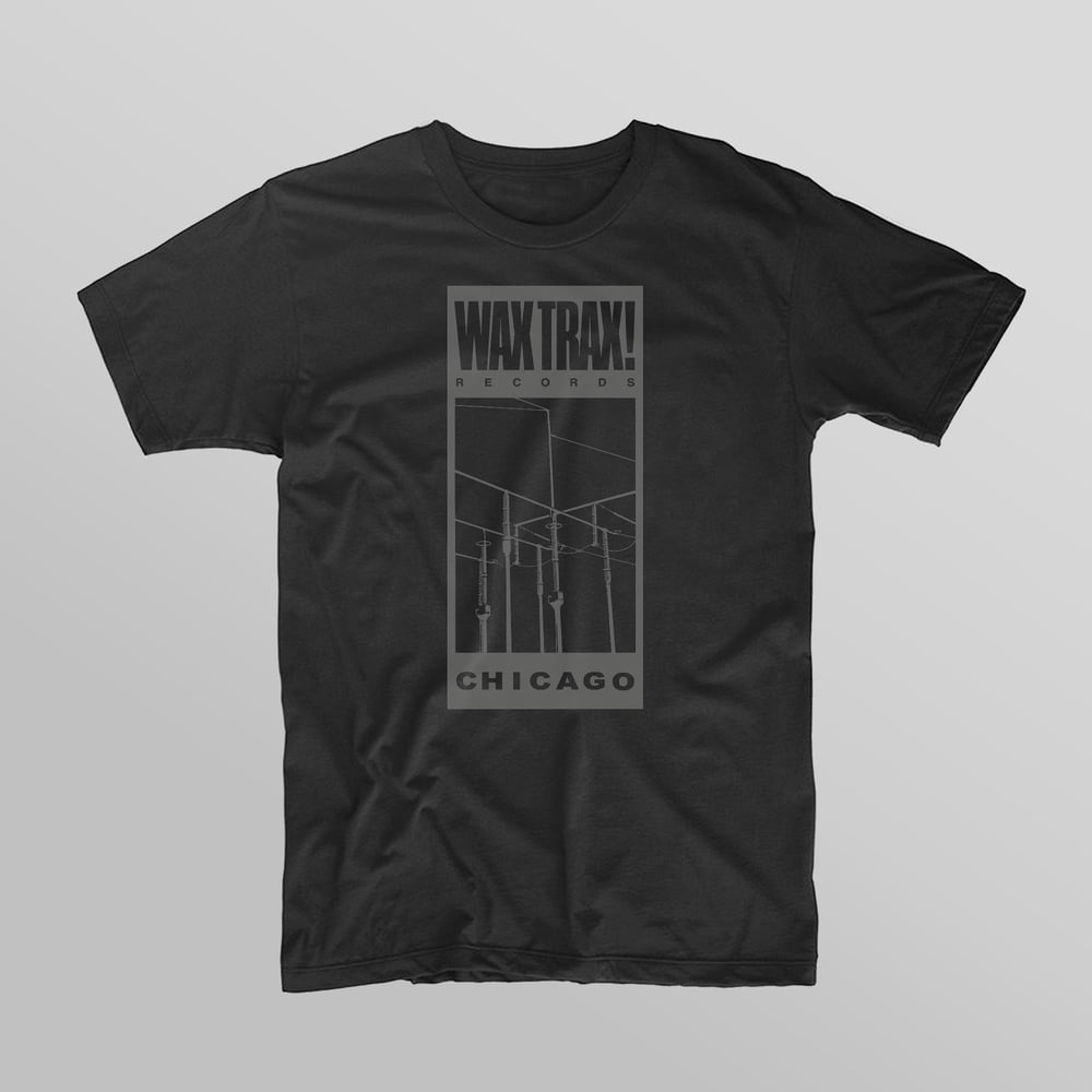 WAX TRAX! - T-Shirt / Classic Wire Logo (Dark Grey)