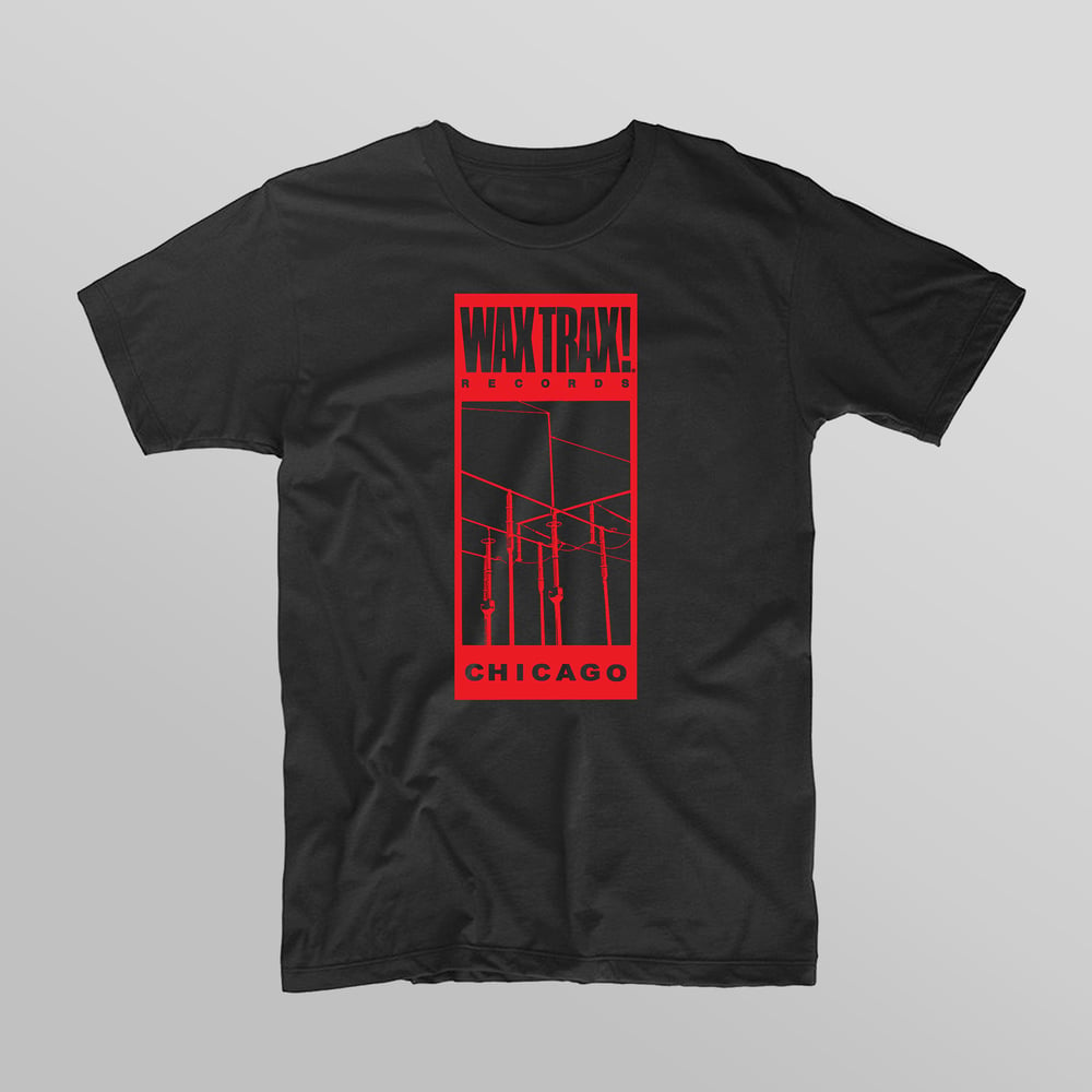 WAX TRAX! - T-Shirt / Classic Wire Logo (Red)