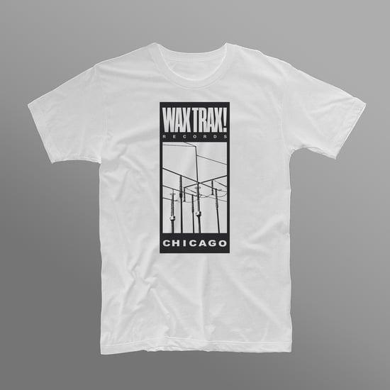 WAX TRAX! - T-Shirt / Classic Wire Logo (Black On White Shirt) | Wax ...