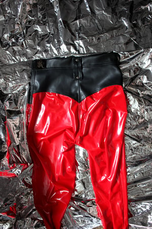 Image of Red & Black Biker Panty Pants (Size S)