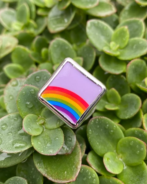 Image of Rainbow Connection Sterling Silver Ring - Lavender - Size 5 1/4